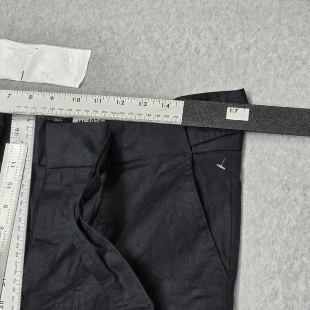 Banana Republic Women Pants 12 Black Cotton Linen Coastal‎ Beach NWT